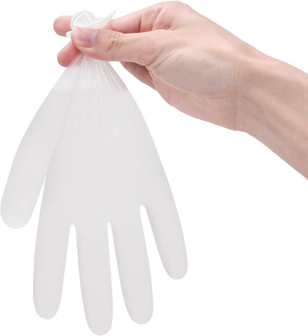 Image of Clear Vinyl Exam Gloves, Latex-Free, Disposable Medical Gloves, Cleaning Gloves, Food Safe, Powder-Free, 4 Mil