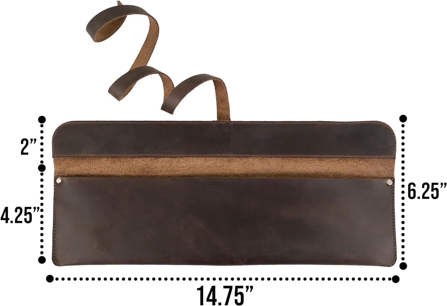 , Single Knife Case Handmade from Full Grain Leather - Bourbon Brown