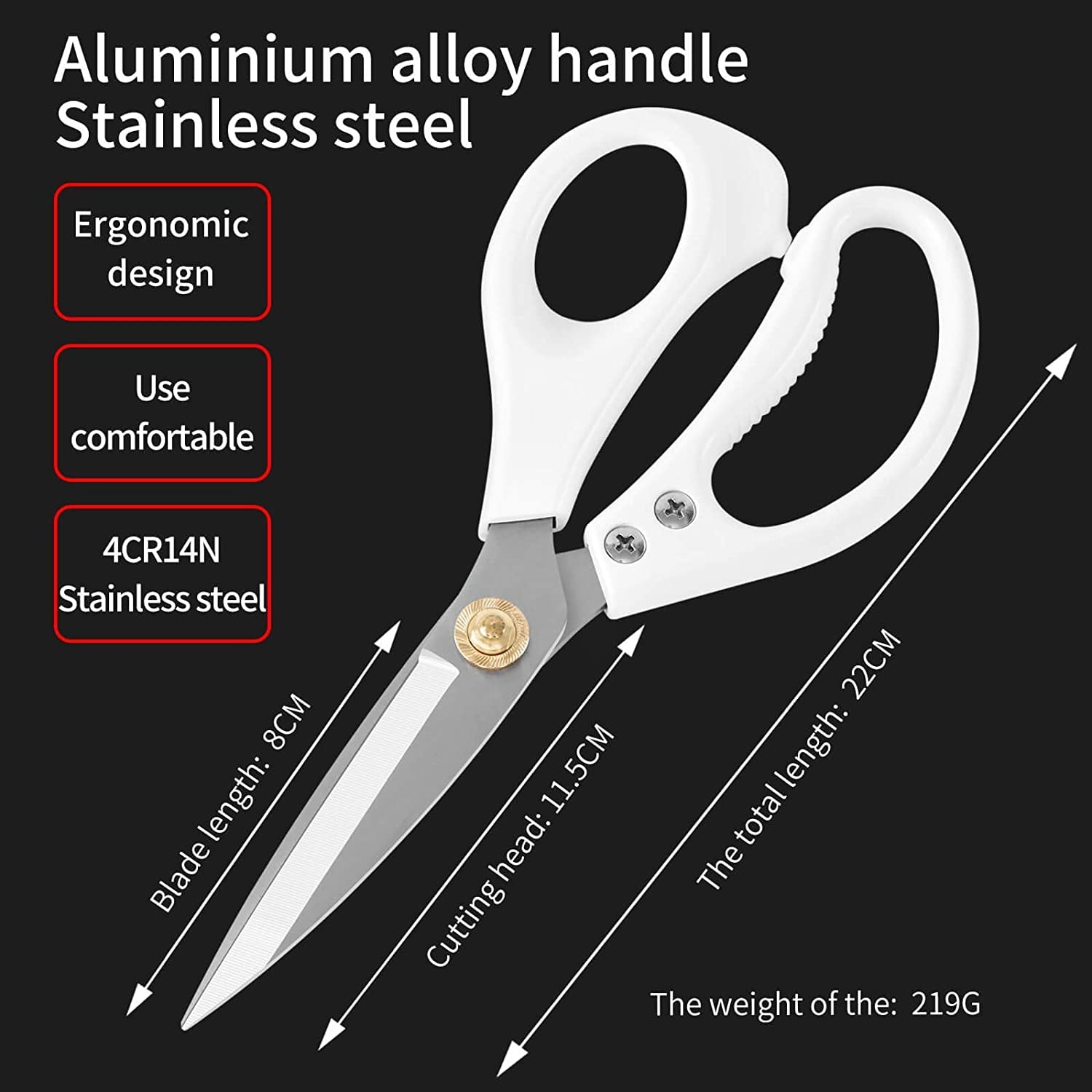 Professional Kitchen Shears,Multi Purpose Scissors - Premium Heavy Duty Shears Ultra Sharp Stainless Steel Shears(2 Pack)