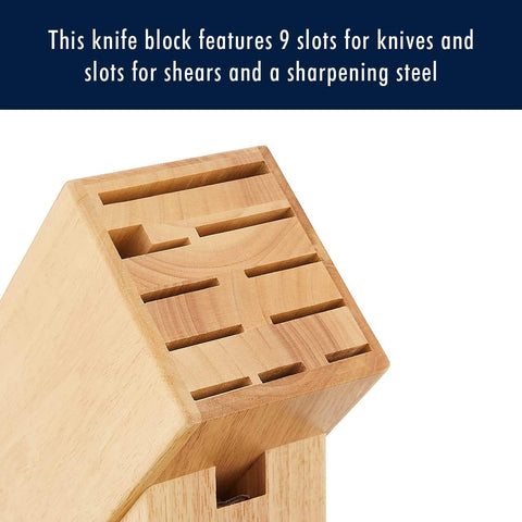 Image of HENCKELS Hardwood Knife Block, Knife Storage, 11-Slot
