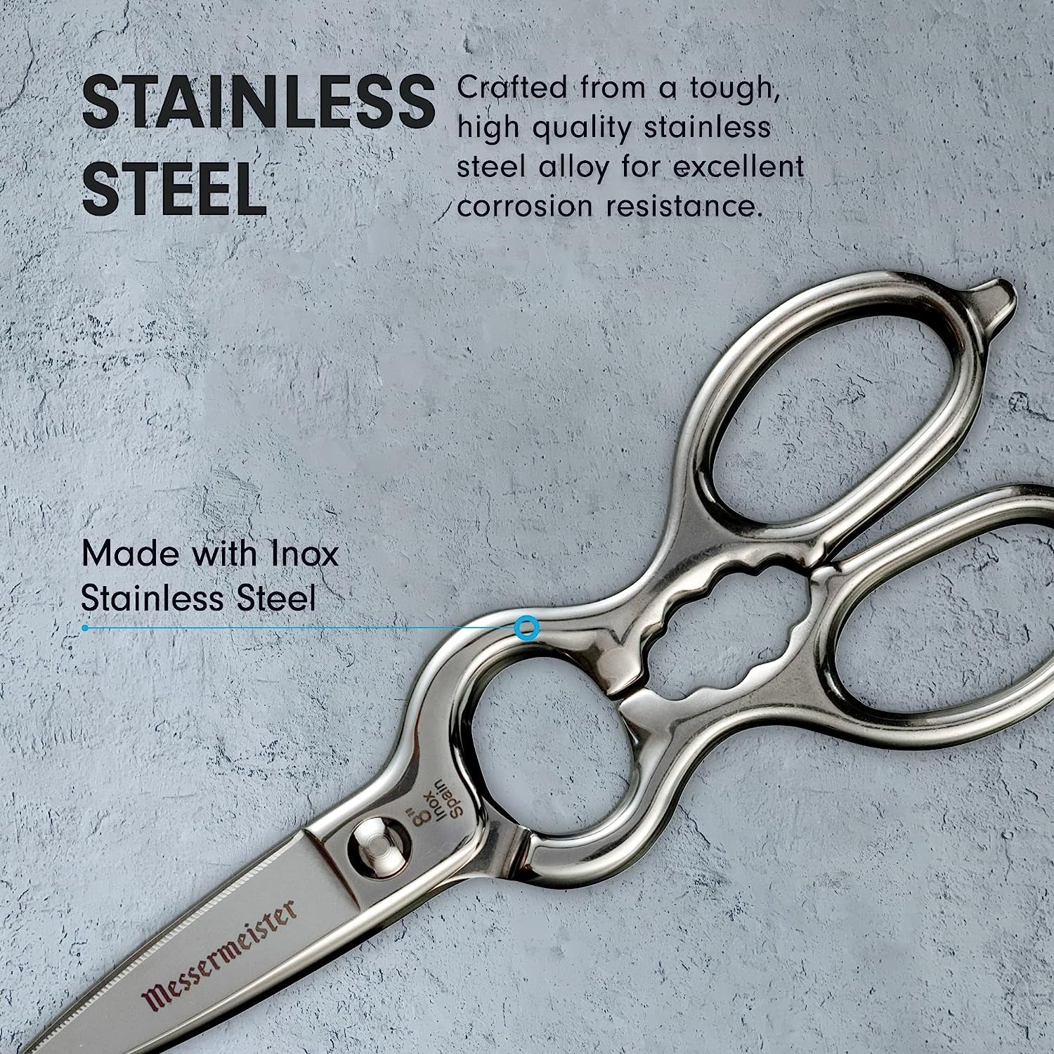 8-Inch Spanish Take-Apart Kitchen Scissors - Hot-Forged Shears from Spain - Inox Stainless Steel