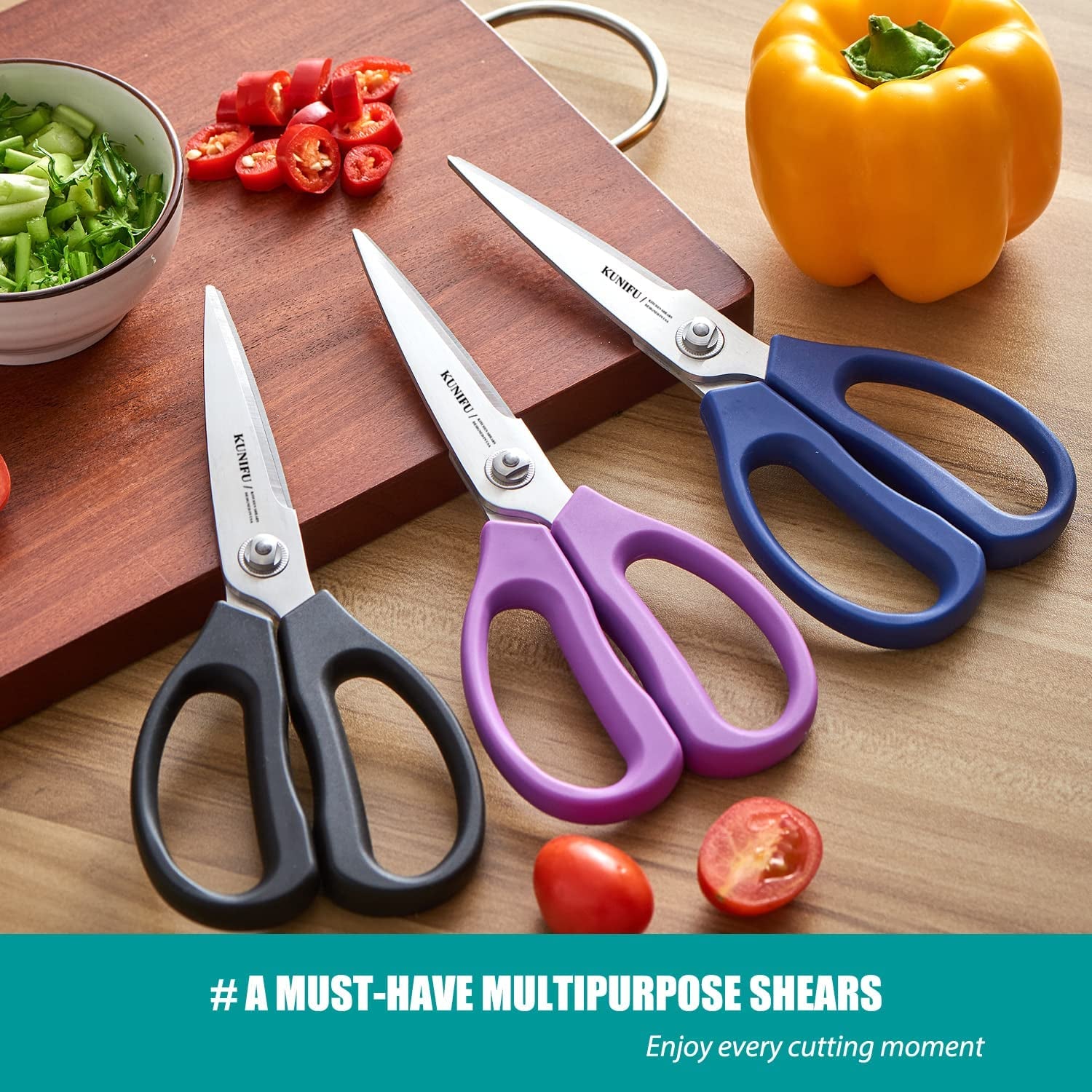 Kitchen Scissors All Purpose Heavy Duty, Kitchen Shears Come Apart Dishwasher Safe, Ultra Sharp Stainless Steel Kitchen Gadgets, Cooking Cutter for Chicken, Meat, Poultry, Fish, Herbs, Grape
