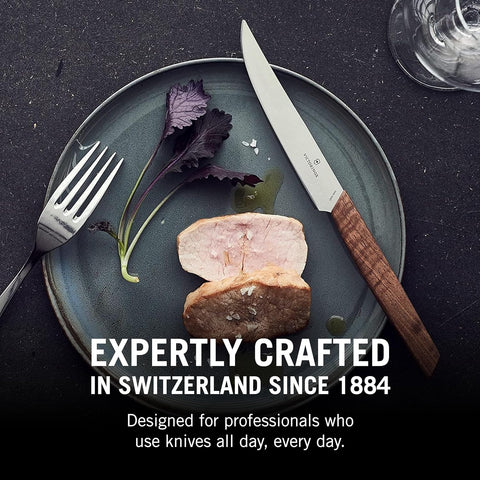 Image of 6.9000.12G Swiss Modern 2-Piece Steak Knife Set, 5", Walnut Wood
