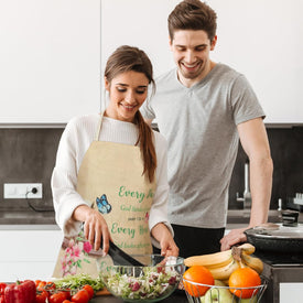 Christian Bible Verse Apron Religious Gift for Women Waterproof Inspirational Cooking Apron with Pocket Tie Neckstrap