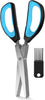 Multifunctional Kitchen Shears Set - 2 Pack Kitchen Scissors, All Purpose Heavy Duty Meat Shears & Herb Scissors with 5 Blades, Stainless Steel Sharp Food Scissors (Blue Herb Scissors)