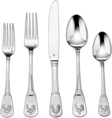 Image of 3-Pack of 20-Piece Elite Flatware Set, French Rooster (CFE-01-FR20)