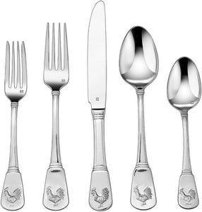 3-Pack of 20-Piece Elite Flatware Set, French Rooster (CFE-01-FR20)