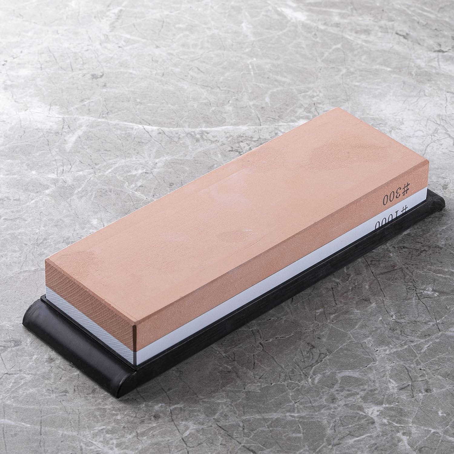 Combination Whetstone for Knife Sharpening, 300 and 1000 Grit, DM0708, 6", Light Gray