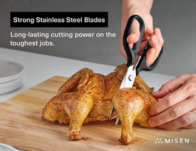 Kitchen Scissors - Multipurpose Kitchen Shears - Heavy Duty Food Scissors - Dishwasher Safe Meat Scissors, Black