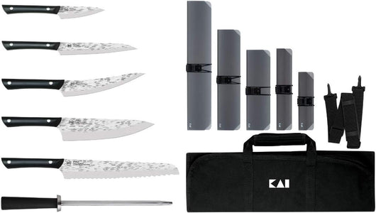 PRO 7 Piece Culinary Knife Set, Kitchen Knife Set with Knife Roll, Includes 8" Chef'S Knife, 3.5" Paring Knife, 6" Utility Knife, from the Makers of Shun