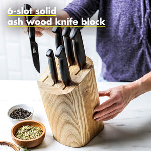 Chop and Grill Ash Wood Knife Block