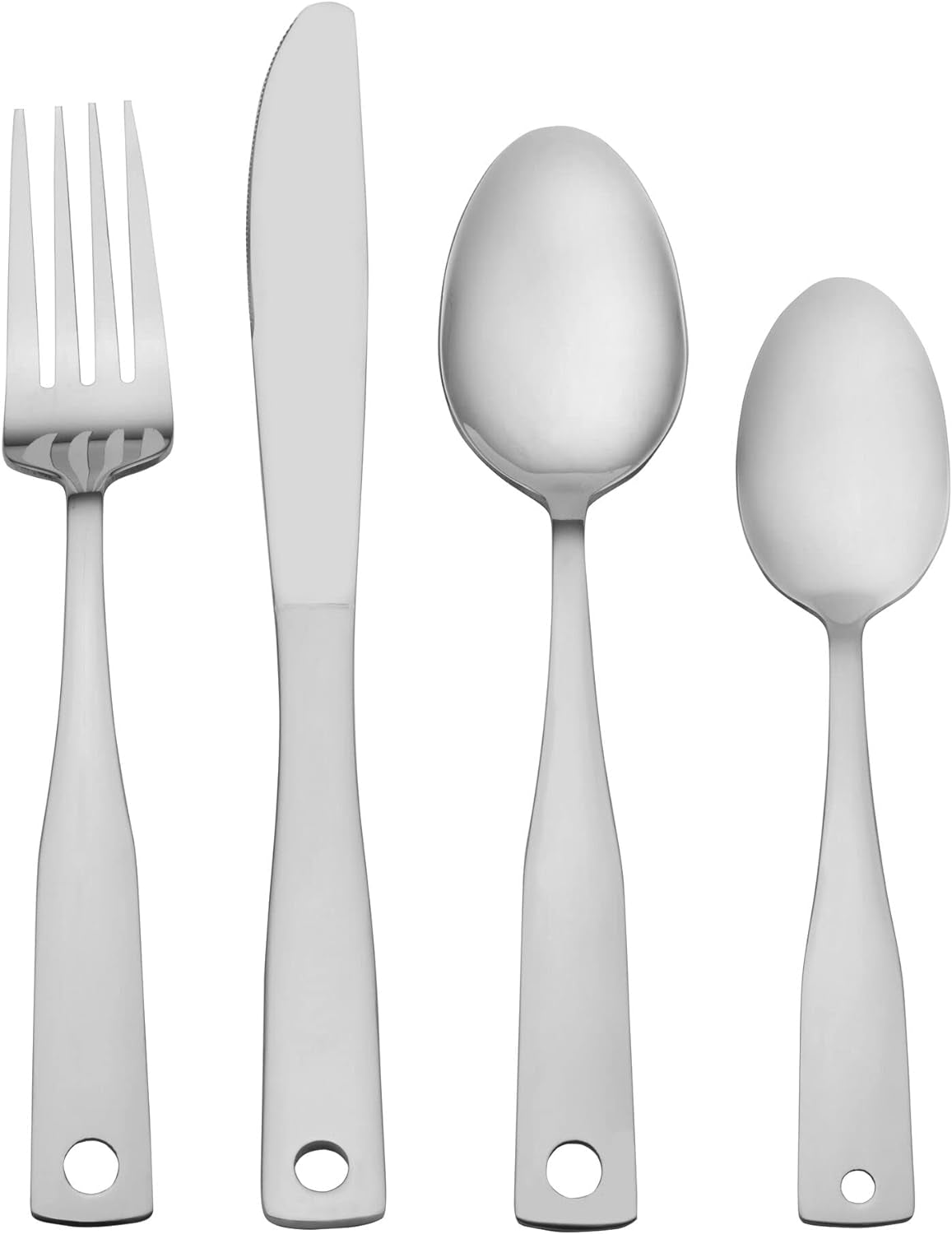 Piccadilly 24 Piece Flatware Set with Wire Caddy, Service for 6, Stainless Steel