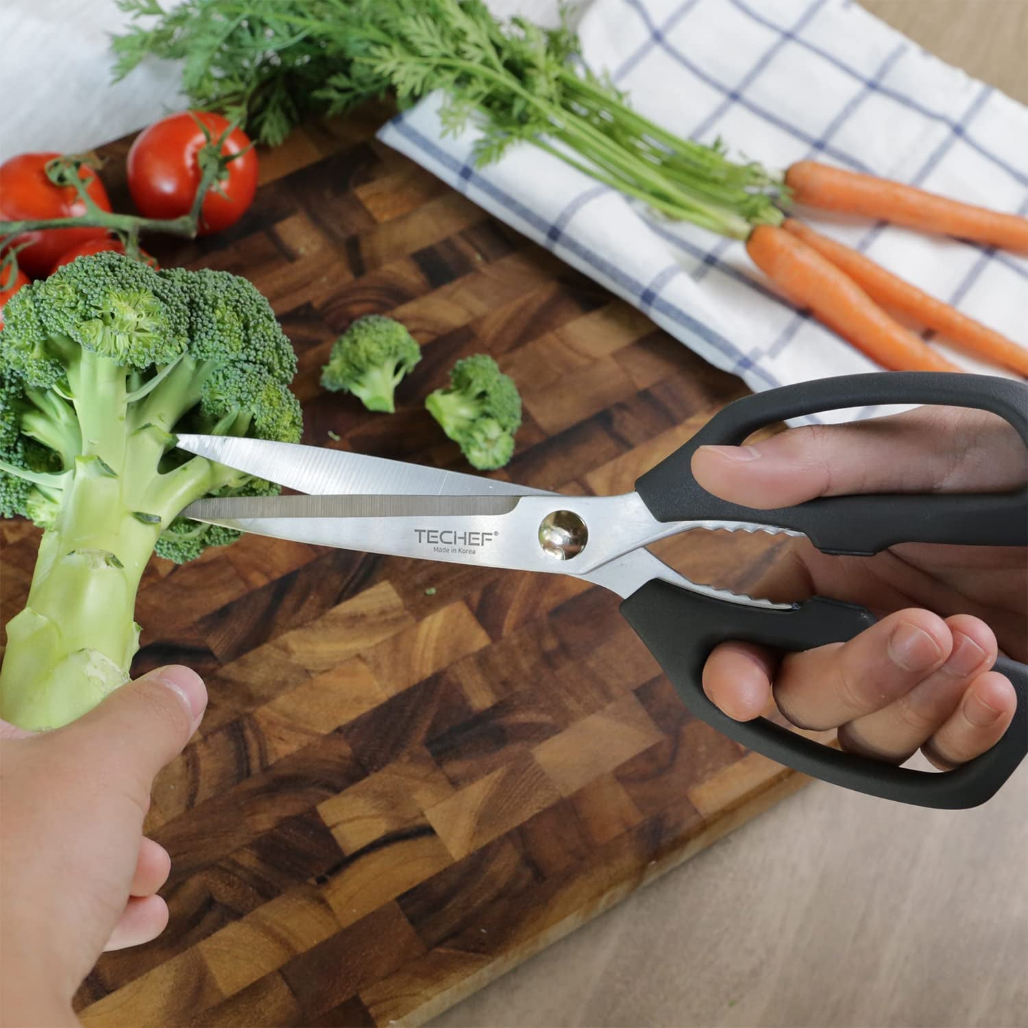 Kitchen Shears, All Purpose Scissors, Dishwasher Safe, Heavy Duty Meat Scissors Poultry Shears, Stainless Steel, Made in Korea (Dark Gray)