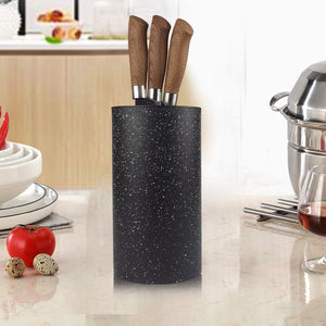 Universal Knife Block without Knives Multi-Functional Freedom Knife Storage Stand Resin round Knife Holder Unique Design Slot to Protect Blades Detachable Easy to Clean Countertop Knife Holder