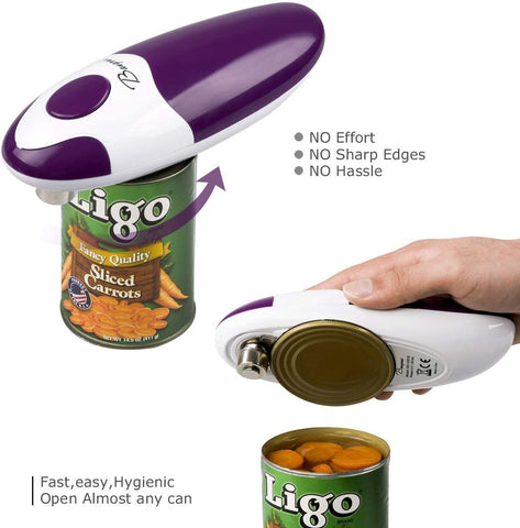 Image of Kitchen Automatic Safety Cordless One Tin Opener& Professional Electric Opener.One-Touch Switch .Smooth Can Edge.Being Friendly to Left-Hander and Arthritics!(Purple)