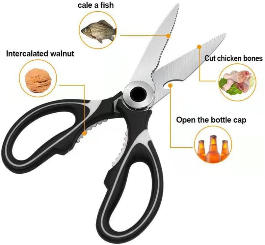 Stainless Steel Multi-Function Kitchen Scissors for Kitchen, Chicken, Poultry, Fish, Meat, Herbs