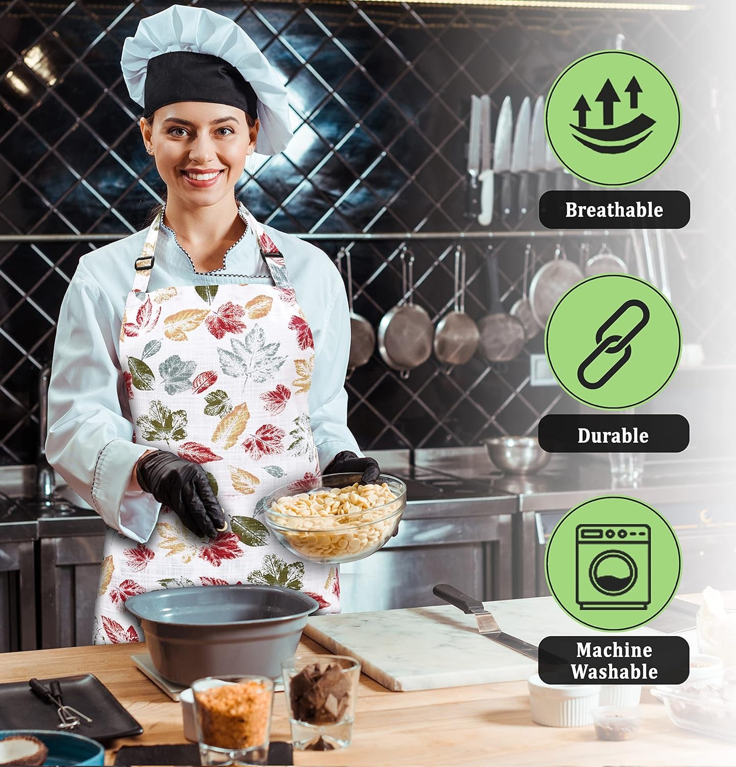 Cotton Enrich Cute Aprons for Women with Pockets Adjustable Upto XXL, Cooking, Kitchen, Server, Chef Apron