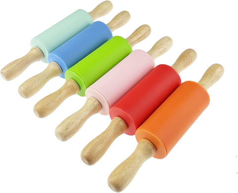 Image of 18 Pack Small Rolling Pin for Kids, 9 Inch Kids Rolling Pin for Home Kitchen (6 Colors)