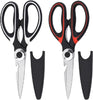 Kitchen Shears 2 Pack, Premium Heavy Duty Shears, Multi Purpose Strong Stainless Steel Kitchen Utility Scissors with Cover for Poultry, Fish, Meat, Vegetables Herbs, Bones