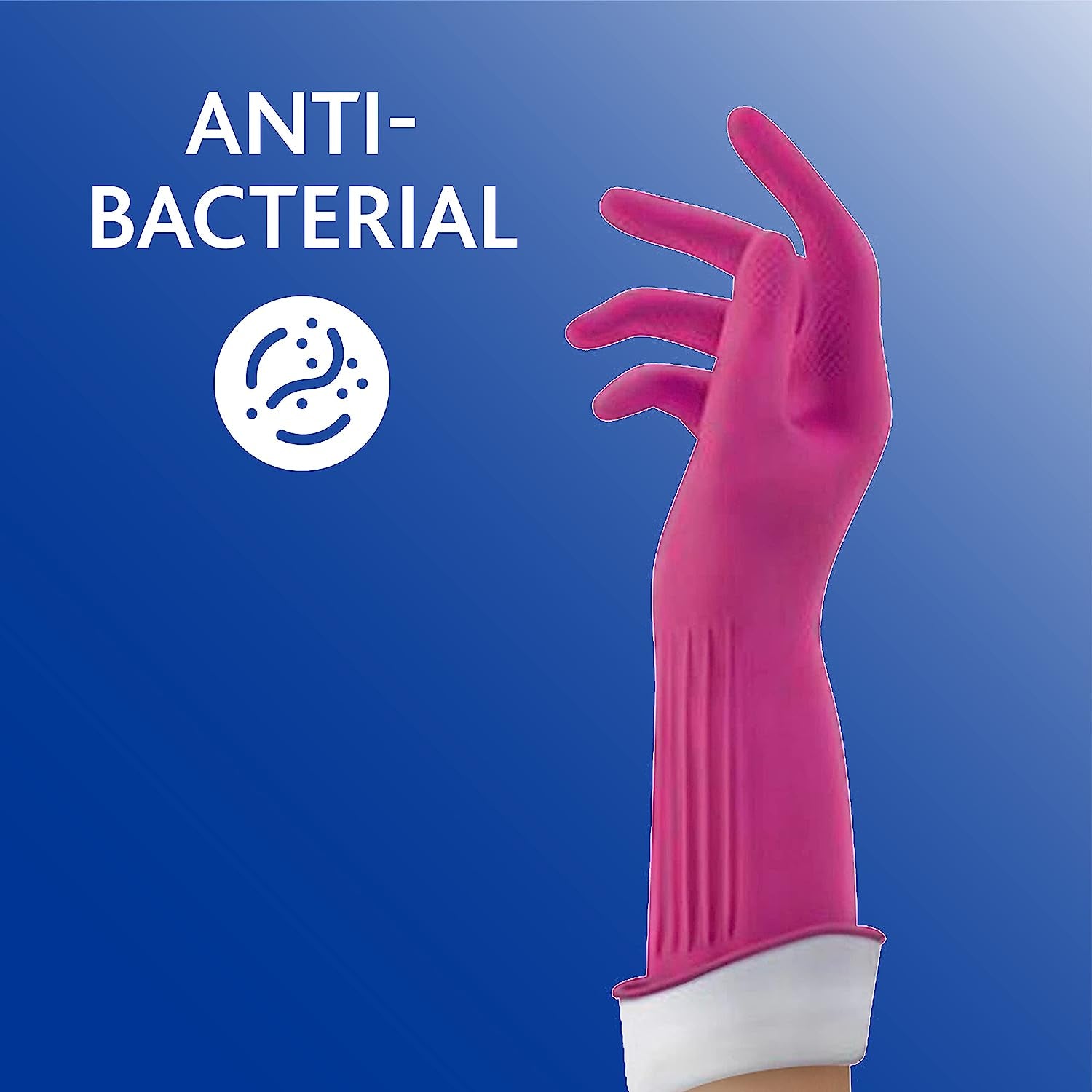 Living Reuseable Rubber Cleaning Gloves, Medium 2 Pairs [Packaging and Color May Vary]