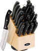 Winsted Stainless Steel Cutlery Wood Block Set, 22 Piece, Black