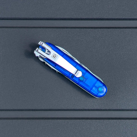Image of Bundle of CHROME Swissqlip for 91Mm Victorinox Swiss Army Knife Models & Swisslinq Keychain Case for Classic SD Models (Multitools Not Included)