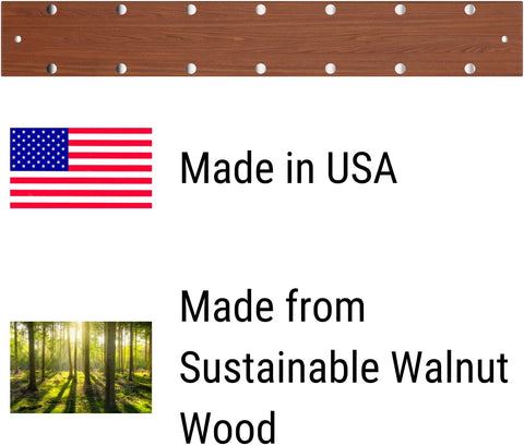 Image of Powerful Magnetic Knife and Kitchen Tool Strip, Holder Made in USA with Black American Walnut Wood (16 Inch)