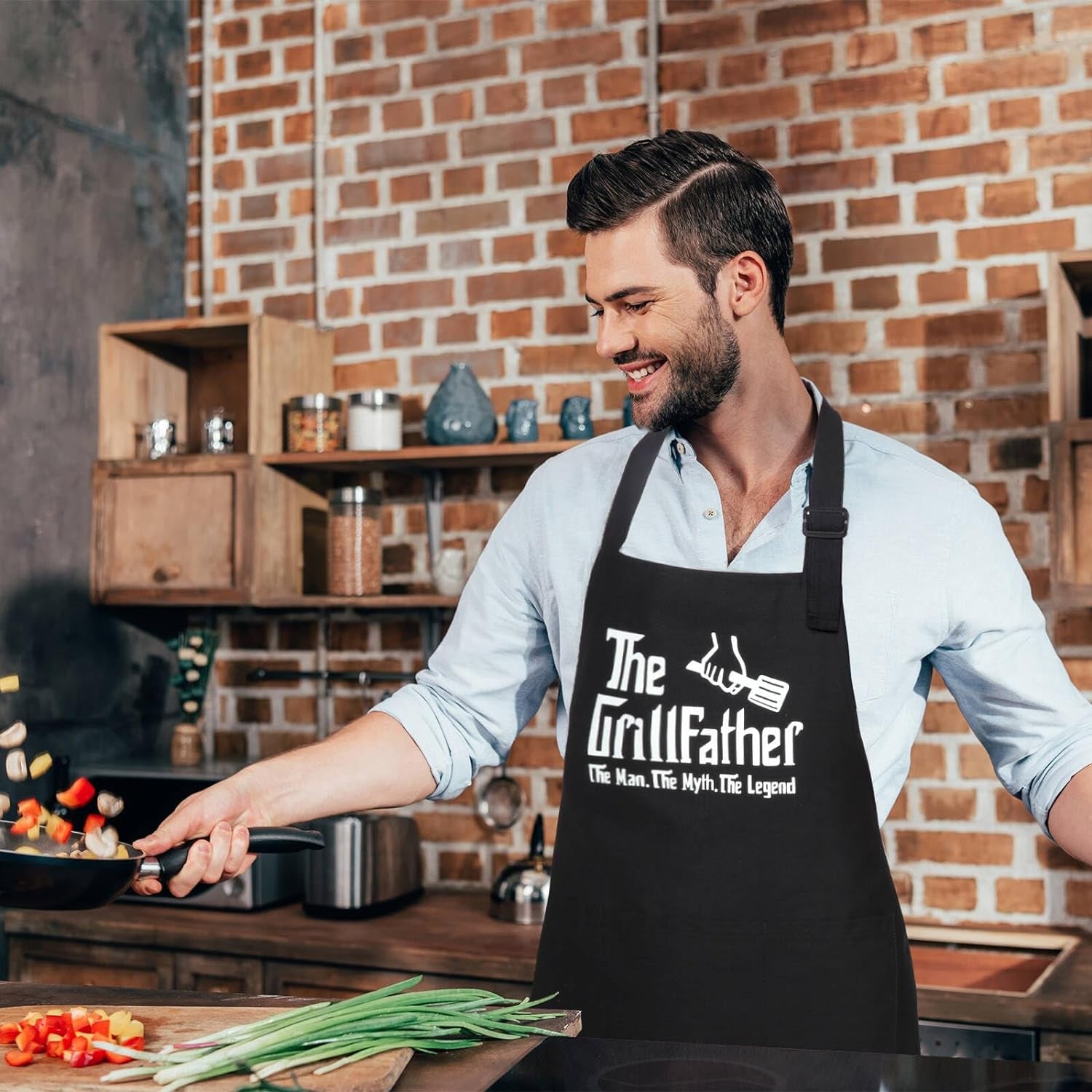 Funny Aprons for Men Customized Funny Gifts for Men, Cooking Grilling BBQ Chef Apron, Gifts for Husband, Dad