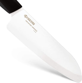Advanced Ceramic Revolution Series 6-Inch, Chef'S Santoku Knife, Black Handle, White Blade , 6 Inch - FK-160 WH