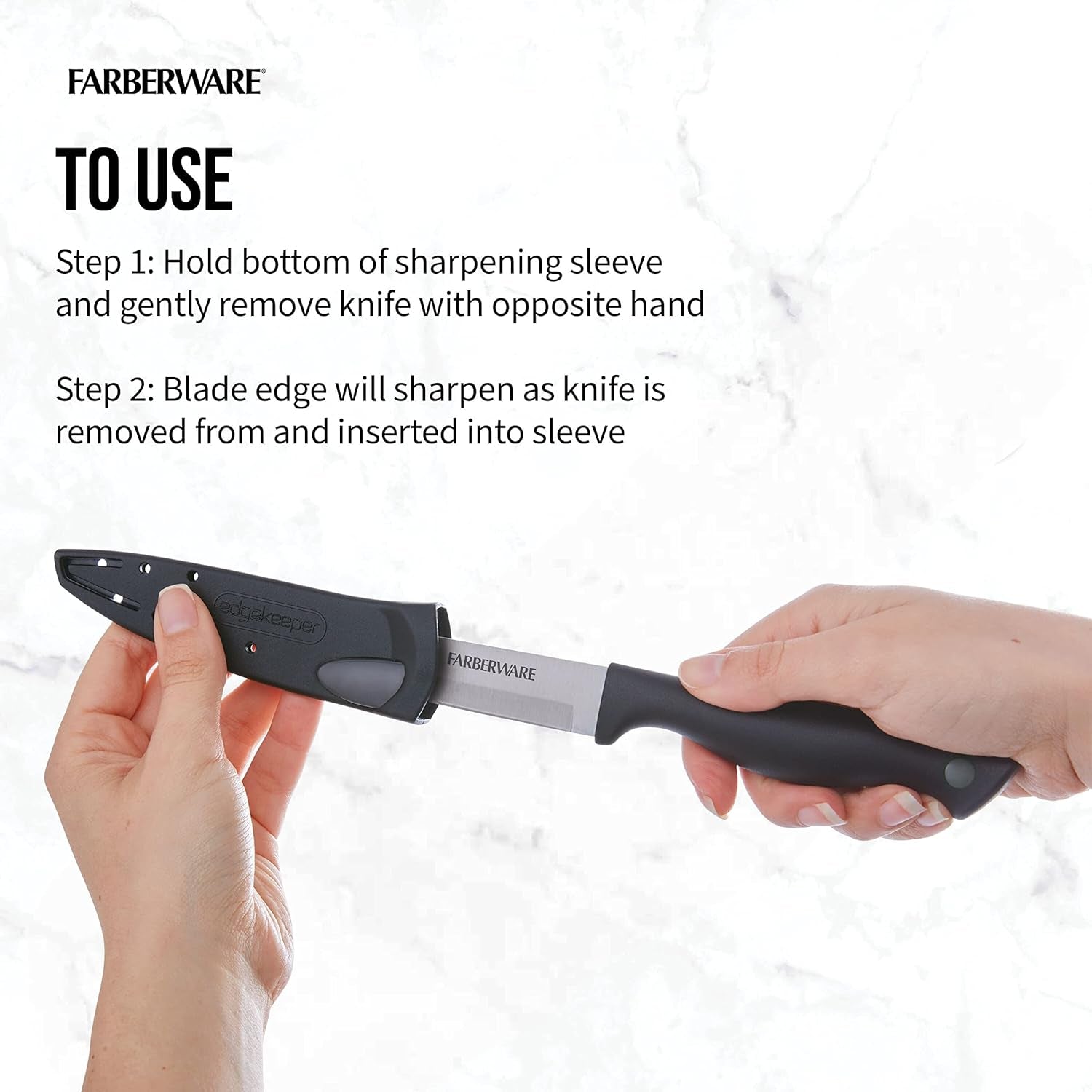 Edgekeeper 4.5-Inch Fine Edge Utility Knife with Self-Sharpening Blade Cover, High Carbon-Stainless Steel Kitchen Knife with Ergonomic Handle, Razor-Sharp Knife, Black