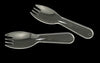 100 5.8" Disposable Sporks, Clear Plastic Sporks - Fork Spoon 2 in 1 Utensils Perfect for Travel, School Lunch, Picnics, Catered Events, Restaurants and Kids Birthday Parties Clear Spork