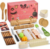 Sushi Making Kit [Parent-Child Set] -28 in 1 Sushi Kit for Beginners & Pros Sushi Makers&Kids, with Bamboo Sushi Roller, Sushi Bazooka,Cutting Mold,Onigiri Mold,Sushi Knife,Guide Book and More