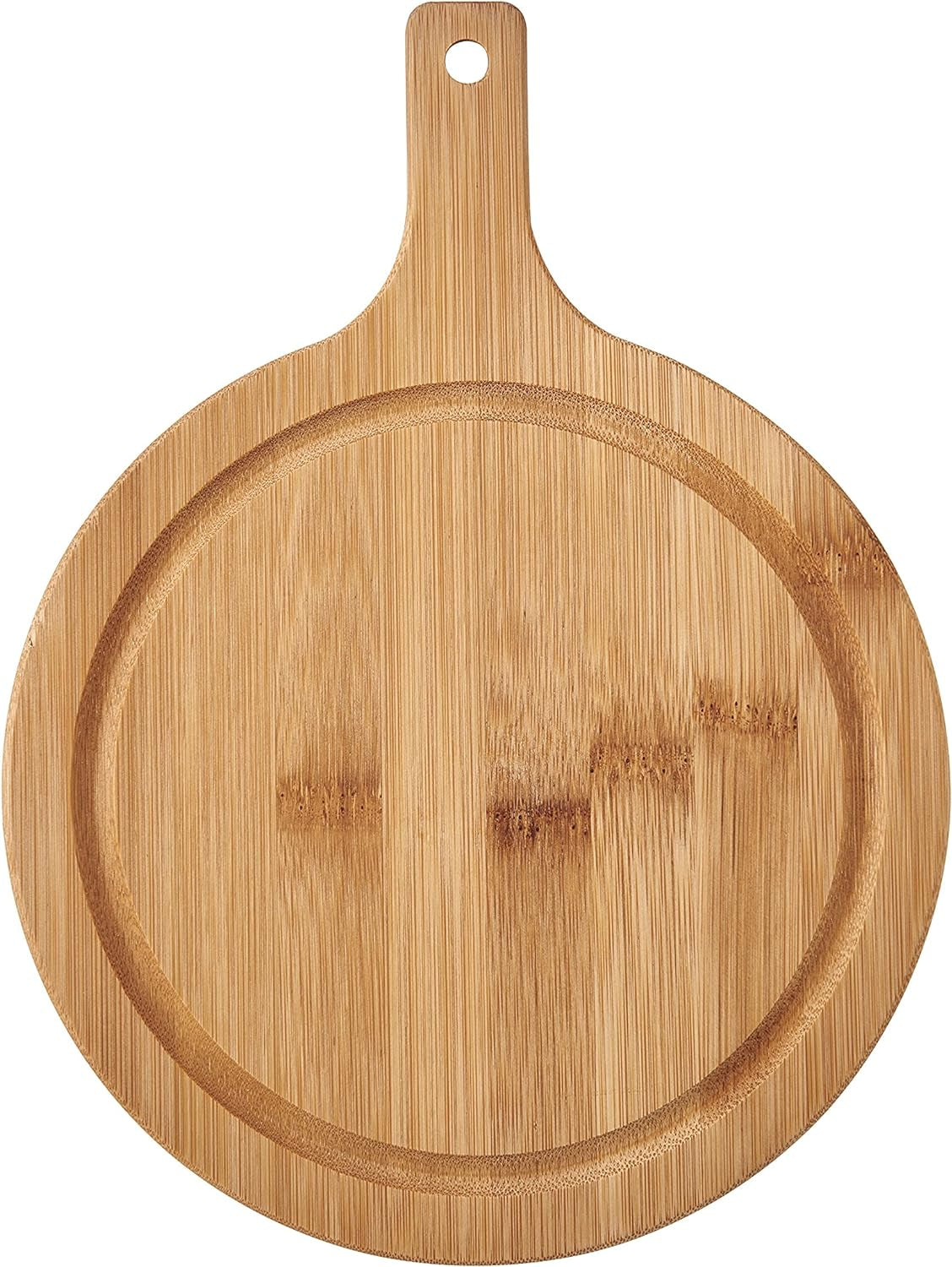 round Paddle Board with Juice Groove, 7.5X10 Inch, Bamboo