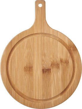 round Paddle Board with Juice Groove, 7.5X10 Inch, Bamboo