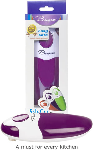 Image of Kitchen Automatic Safety Cordless One Tin Opener& Professional Electric Opener.One-Touch Switch .Smooth Can Edge.Being Friendly to Left-Hander and Arthritics!(Purple)