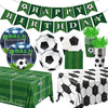 Soccer Party Supplies Soccer Birthday Party Favors Decorations Tableware Sports Football Theme Party Disposable Plates,Tablecloth,Napkins,Cups,Forks and Knives for Boys Kids Soccer Fans -Serves 20