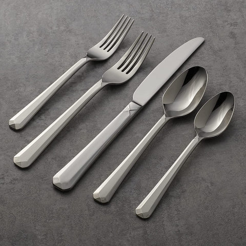 Image of Chroma 65 Piece Fine Flatware Set, Service for 12, 18/10 Stainless Steel, Silverware Set, Dishwasher Safe