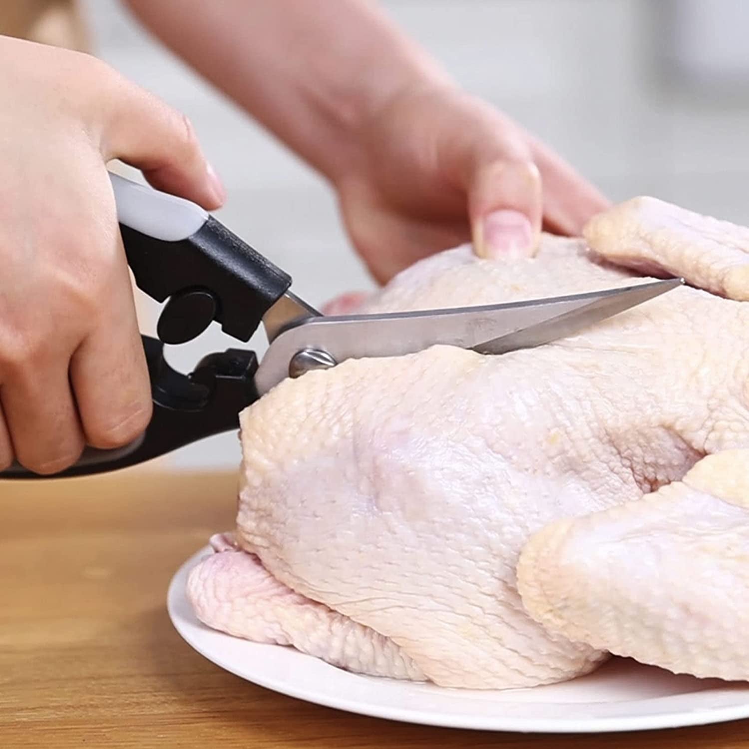 Poultry Shears and Kitchen Shears, 2-Pack Multipurpose Sharp Stainless Steel Scissors, Ideal for Chicken, Poultry, Fish, Meat, Herbs, Dishwasher Safe