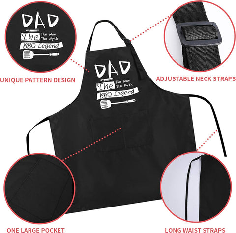 Image of Funny BBQ Black Adjustable Kitchen Cooking Chef Aprons for Men…