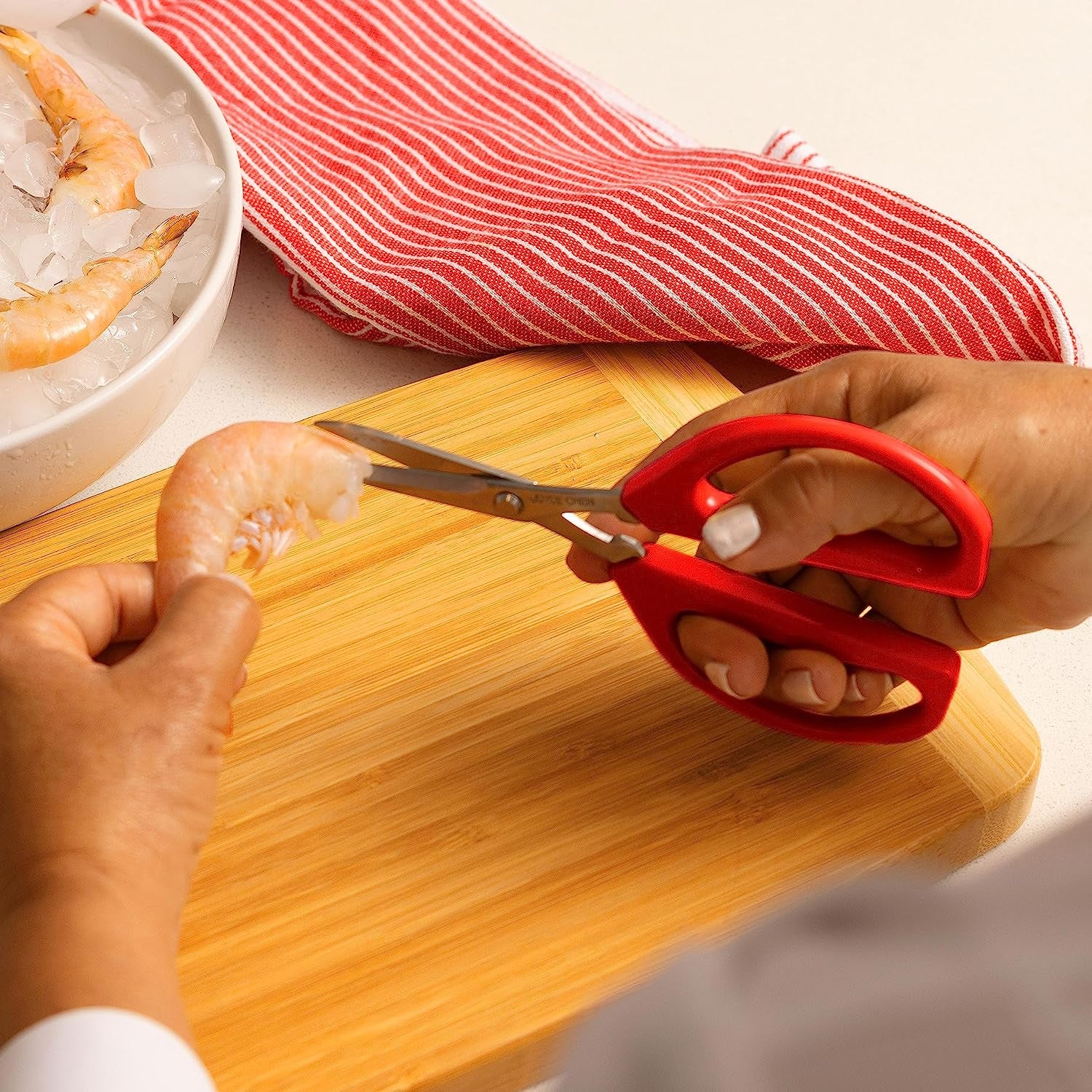 Original Unlimited Kitchen Scissors All Purpose Dishwasher Safe Kitchen Shears with Comfortable Handles, Red