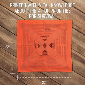 Stayin' Alive Reflective Survival Bandana - 100% Cotton & Unique Bandanas - Made in the USA - Orange