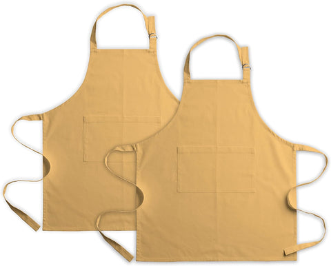 Image of Kitchen Apron for Men Women|Adjustable with Pocket Cloth Apron|Baking Banquet Cafe Chef Apron|Thanksgiving Christmas BBQ Gift
