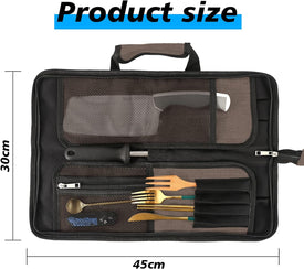 Chef’S Knife Roll Bag, Heavy Duty Oxford Chef Knife Bag, Portable 13 Slots Chef Knife Case, Multi-Function Cutlery Knives Pouch Holder Knife Wrap Wallet Tool Roll (Khaki)