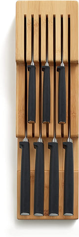 Image of Drawerstore Knife Organizer, Holds up to 9 Knives, Kitchen Organization & Drawer Storage - Bamboo