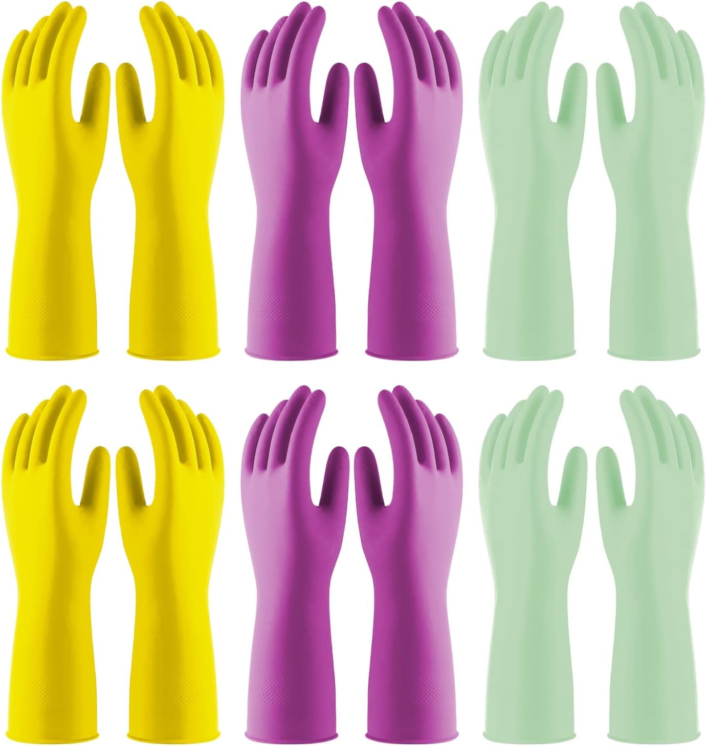 Reusable Latex Gloves for Dishwashing Cleaning,Water Resistant Household Gloves for Kitchen Bathroom