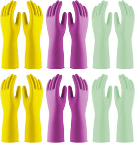 Reusable Latex Gloves for Dishwashing Cleaning,Water Resistant Household Gloves for Kitchen Bathroom