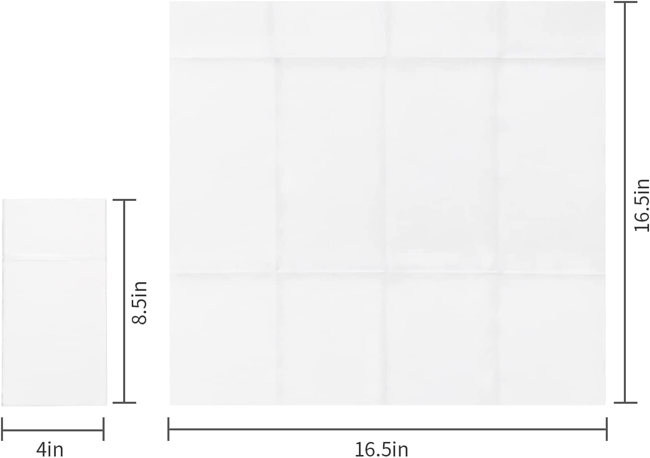 200 Pack  White Paper Napkins, Disposable Dinner Wedding Napkins for Reception, Built in Flatware Pocket Guest Towels