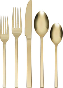 Allay Champagne 20 Piece Everyday, Service for 4 Flatware Set, 20PC FW, STAINLESS