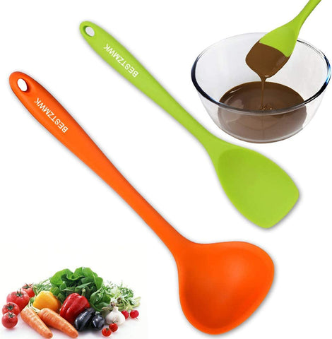 Image of Kitchen Utensil Set - 11 Cooking Utensils - Colorful Silicone Kitchen Utensils - Nonstick Cookware with Spatula Set - Colored Best Kitchen Tools Kitchen Gadgets