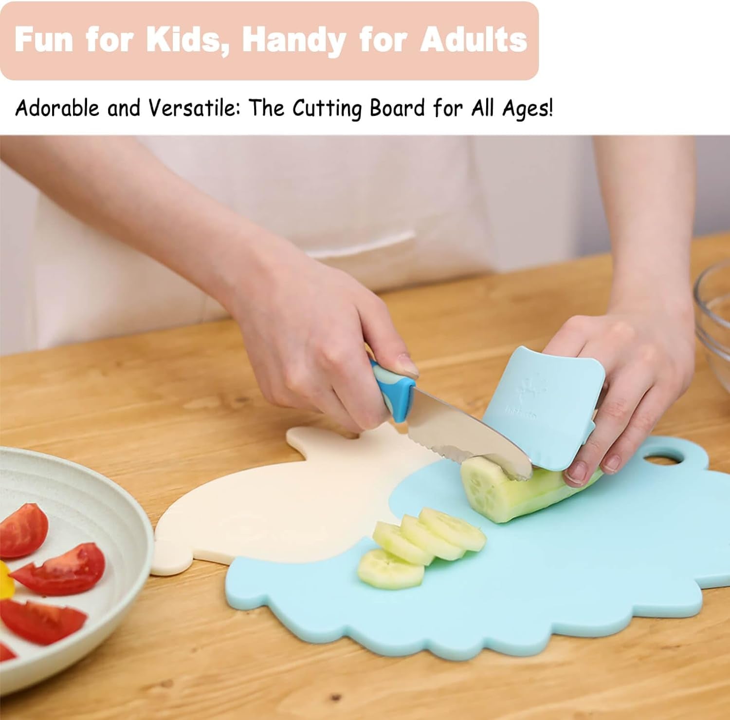 Cutting Board for Kitchen, Plastic Cute Cutting Board for Kids Women, Bpa-Free Mini Chopping Board for Vegetable, Fruits& More(Purple)